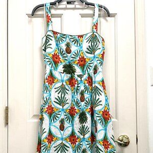 NEW Borgo de Nor Linen Palm Tree Dani Dress Size 6 (Small)